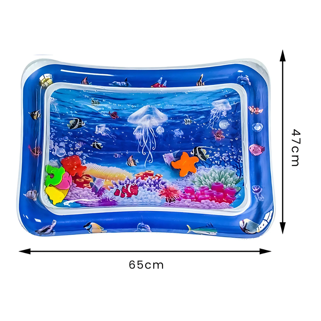 Tapis de Jeu Gonflable PVC pour Bébé - Matelas Éducatif avec Méduses Colorées