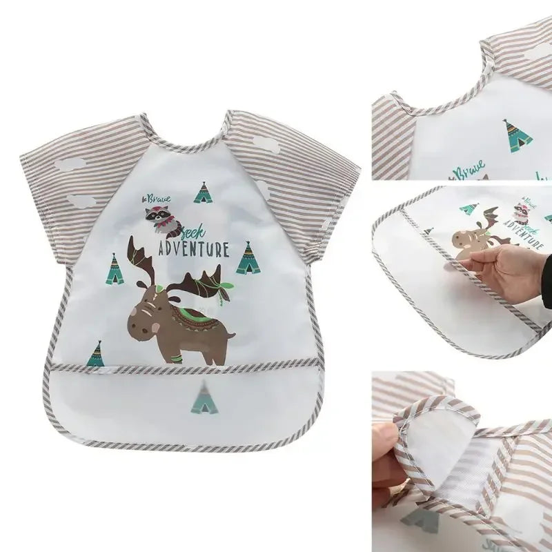 Bavoir à Manches Courtes Imperméable – Pour des Repas Propres et Pleins de Joie !