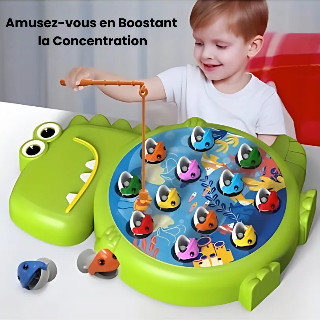 Jeu de Pêche en Bois Naturel - Éveil et Coordination Enfant