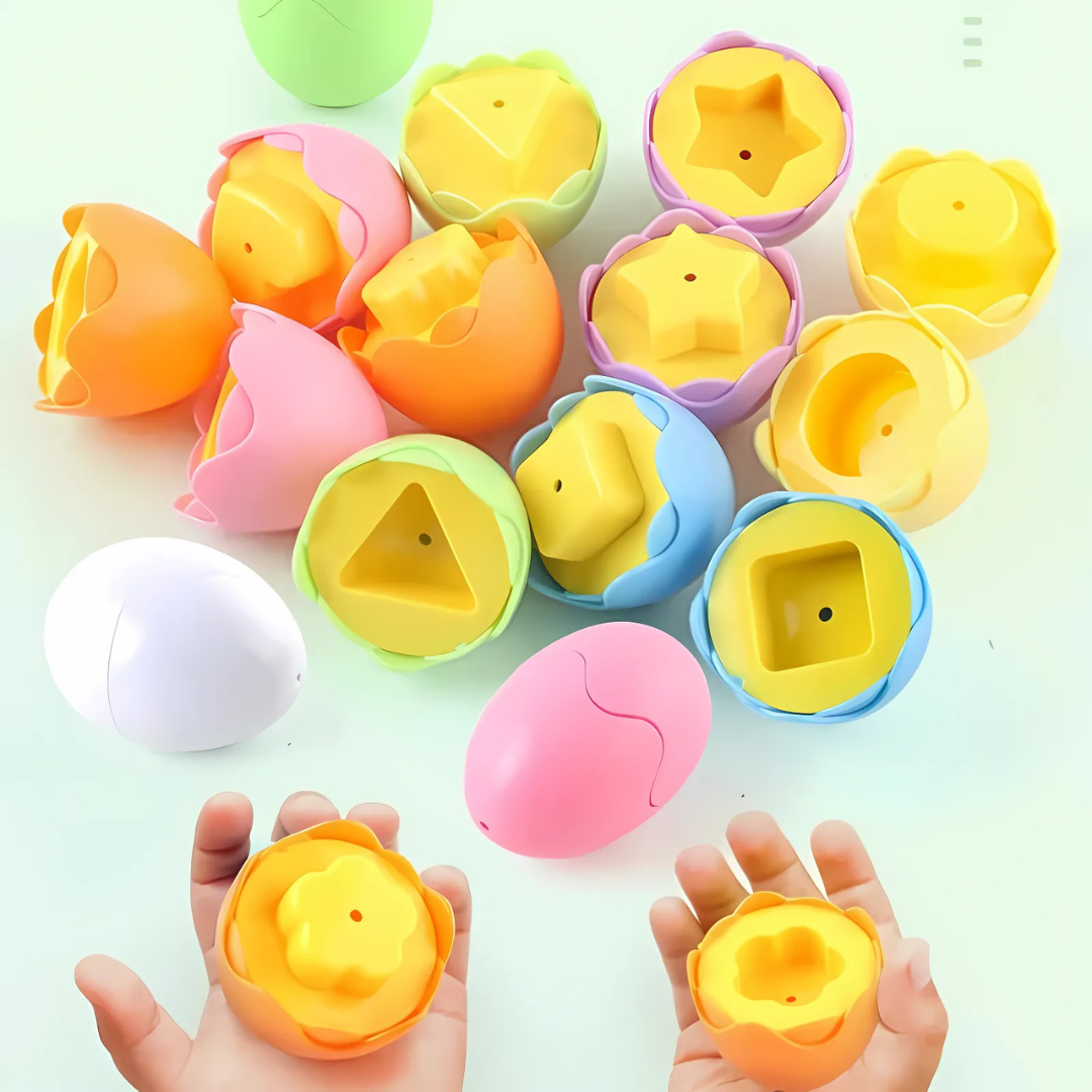 6 Œufs Montessori - Jouet Éducatif pour l'apprentissage des Couleurs et Formes !