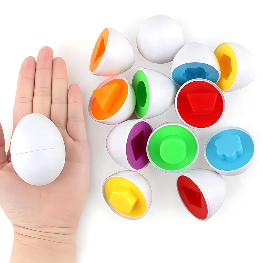 6 Œufs Montessori - Jouet Éducatif pour l'apprentissage des Couleurs et Formes !
