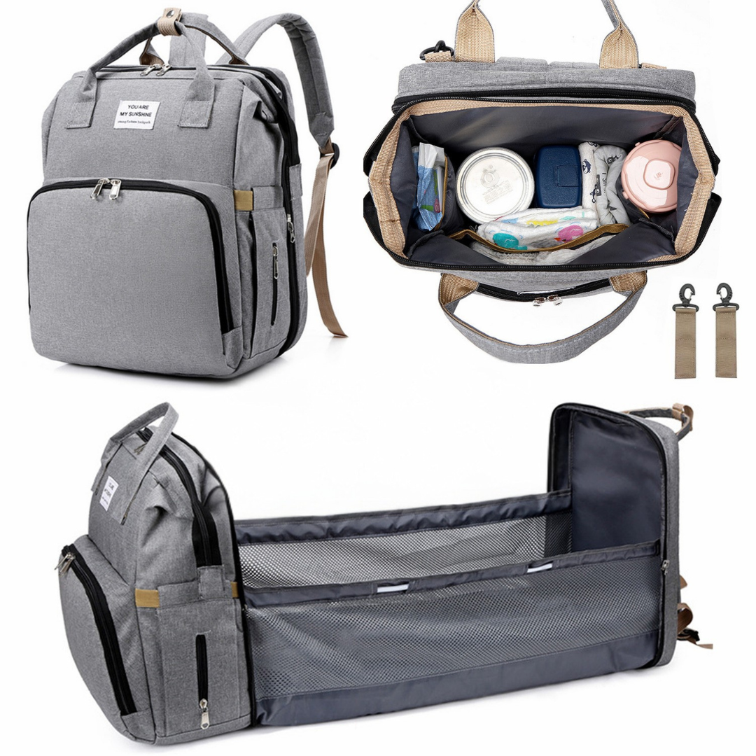 Sac à Langer Multifonctionnel pour Maman - Lit Bébé Pliant et Compartiments Grande Capacité