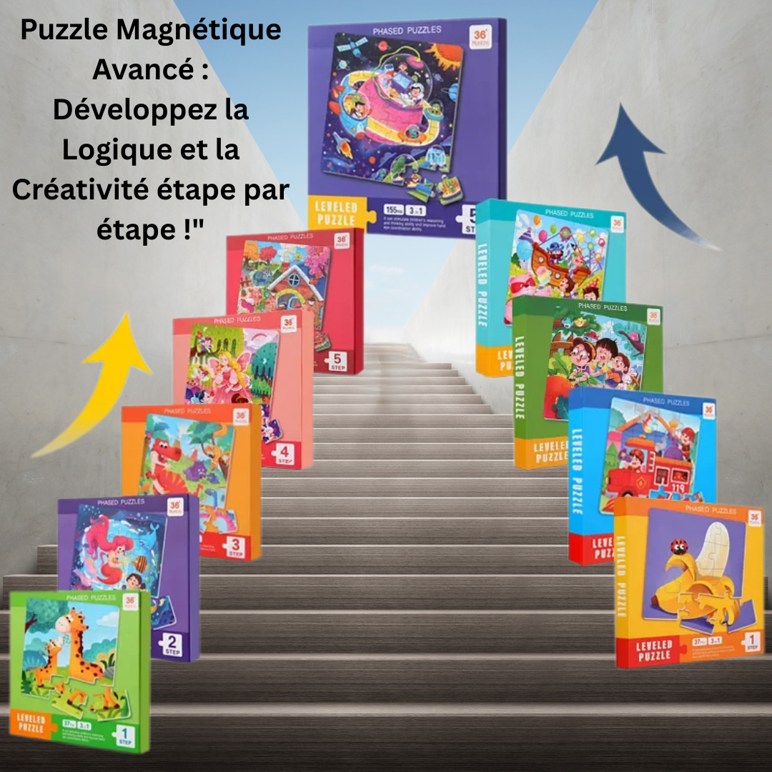 Livre d’Activités Montessori - Puzzle Magnétique en Bois, Idéal pour les Voyages !