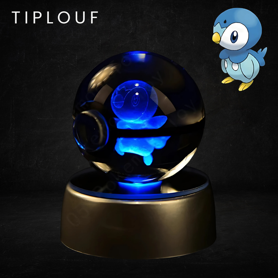 Pokémon Sphère Cristal 3D – Pokémon Iconiques avec Socle Pokéball